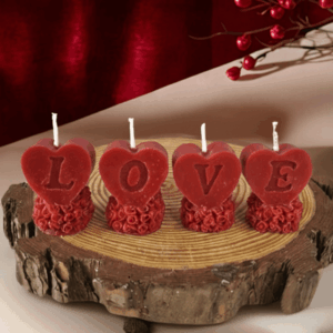 Rose Love Heart Candle