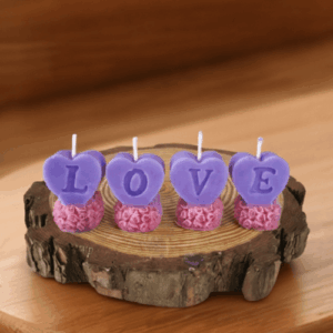 Lavender Love Heart Candle