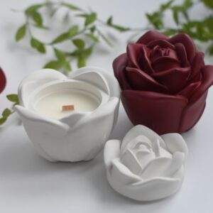 Concrete Rose Jar Candle