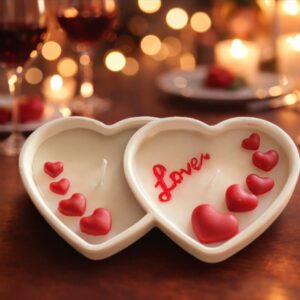 Concrete Double Heart Candle