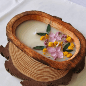 Wooden Boat Candle